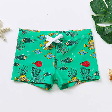 Kids sea animal print swimwear beachwear boy's summer swim trunks quick-drying swimming trunks