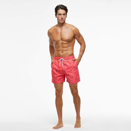 Men's anchors print beach shorts with pockets 