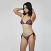 Women fancy crochet edge bikini sets tie up two piece bikinis swimwear with tassels